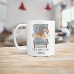 Life is better with a Corgi dog mug (Illustrated collection) 15 Life is better with Corgi Designs handle left kitchen
