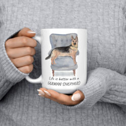 Life is better with a German Shepherd dog mug (Illustrated collection) 13 Life is better with German Shepherd 15oz jumper front