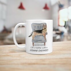 Life is better with a German Shepherd dog mug (Illustrated collection) 15 Life is better with German Shepherd Designs handle left kitchen