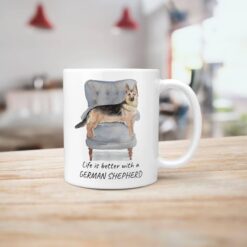 Life is better with a German Shepherd dog mug (Illustrated collection) 14 Life is better with German Shepherd Designs handle right kitchen