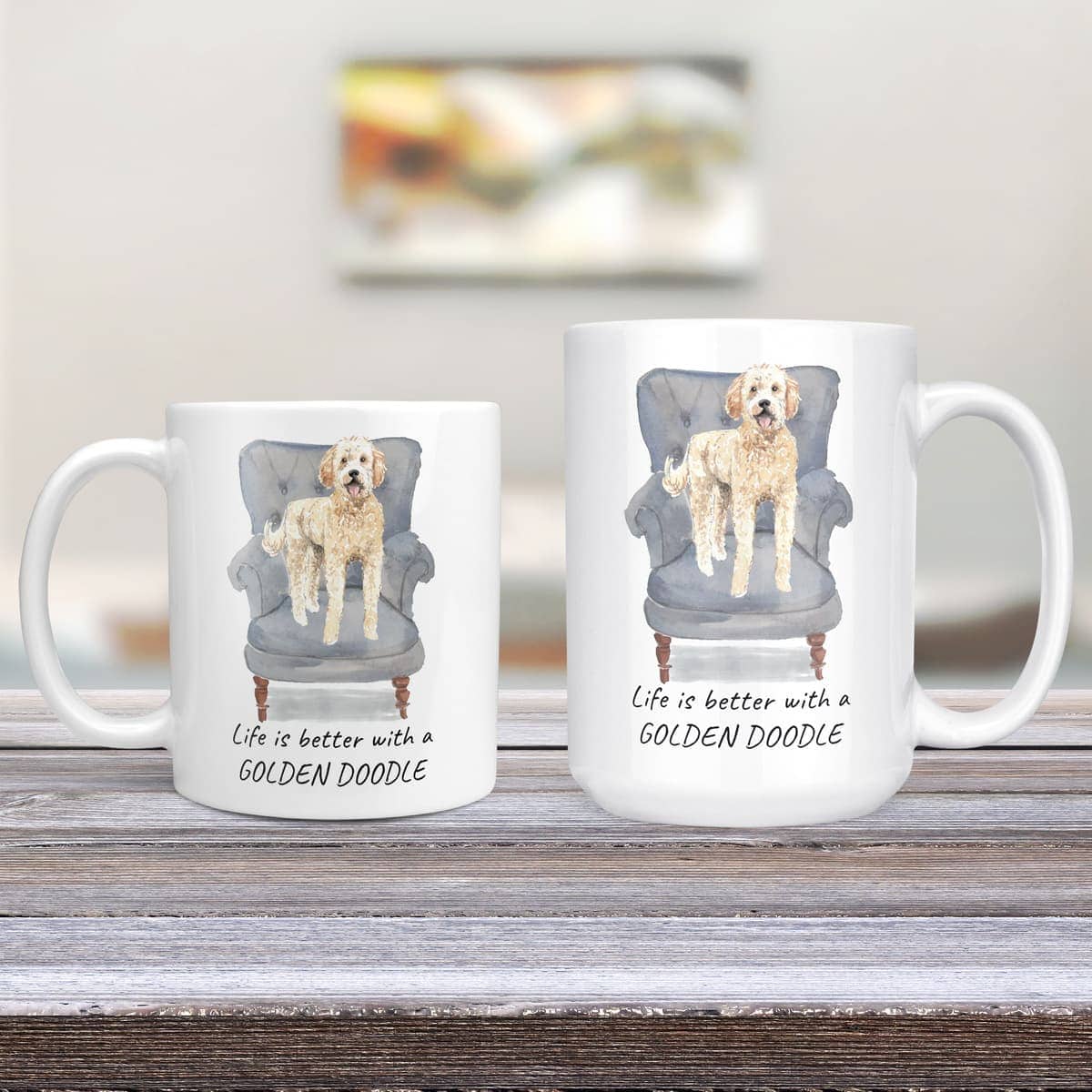 Life is better with a Golden Doodle dog mug (Illustrated collection) 4 Life is better with a Golden Doodle dog mug (Illustrated collection) - Image 3