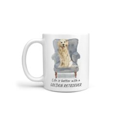 Life is better with a Golden Retriever dog mug (Illustrated collection)