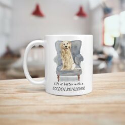 Life is better with Golden Retriever Designs handle left kitchen