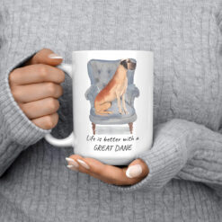 Life is better with a Great Dane dog mug (Illustrated collection) 13 Life is better with Great Dane 15oz jumper front