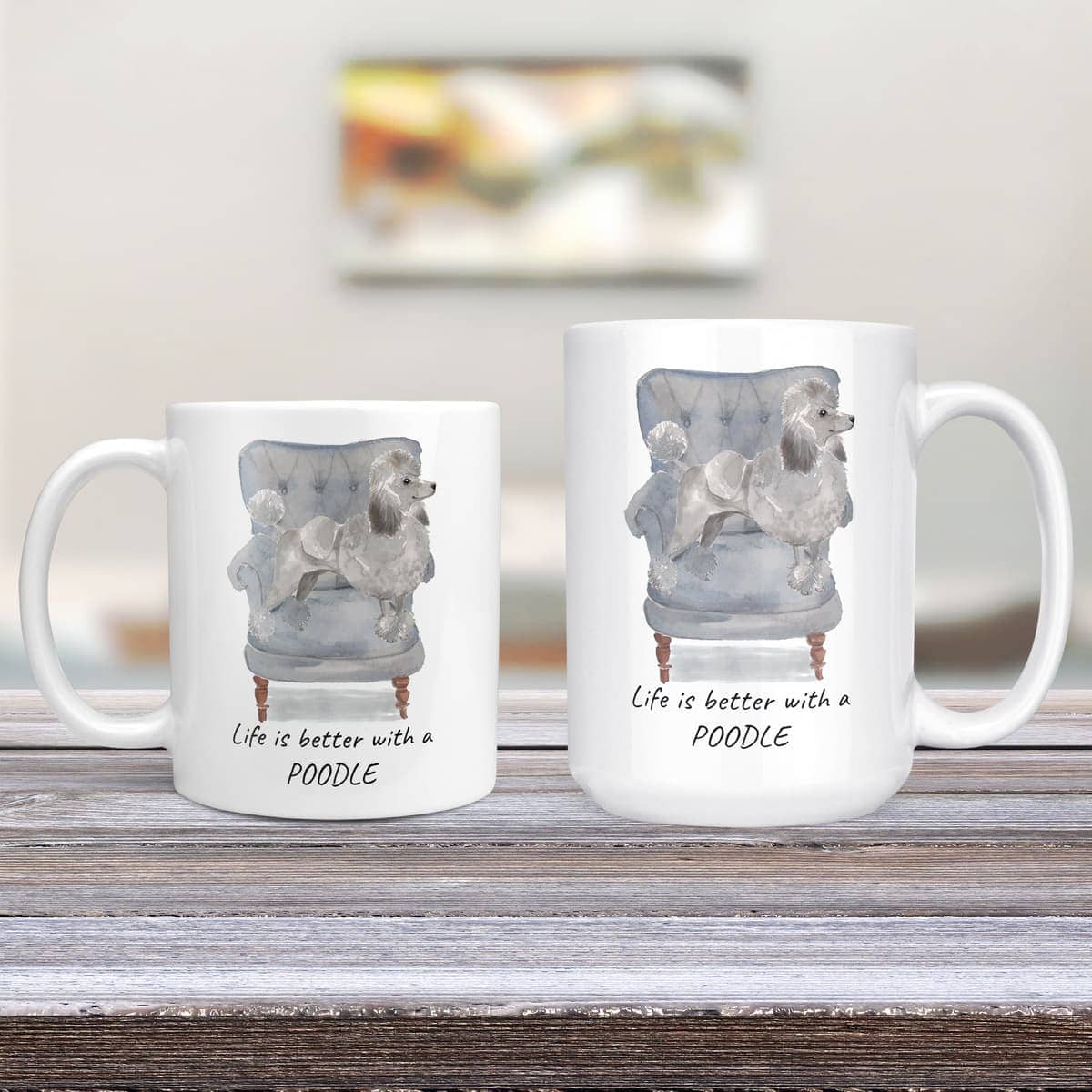 Life is better with a Grey Poodle dog mug (Illustrated collection) 5 Life is better with a Grey Poodle dog mug (Illustrated collection) - Image 3