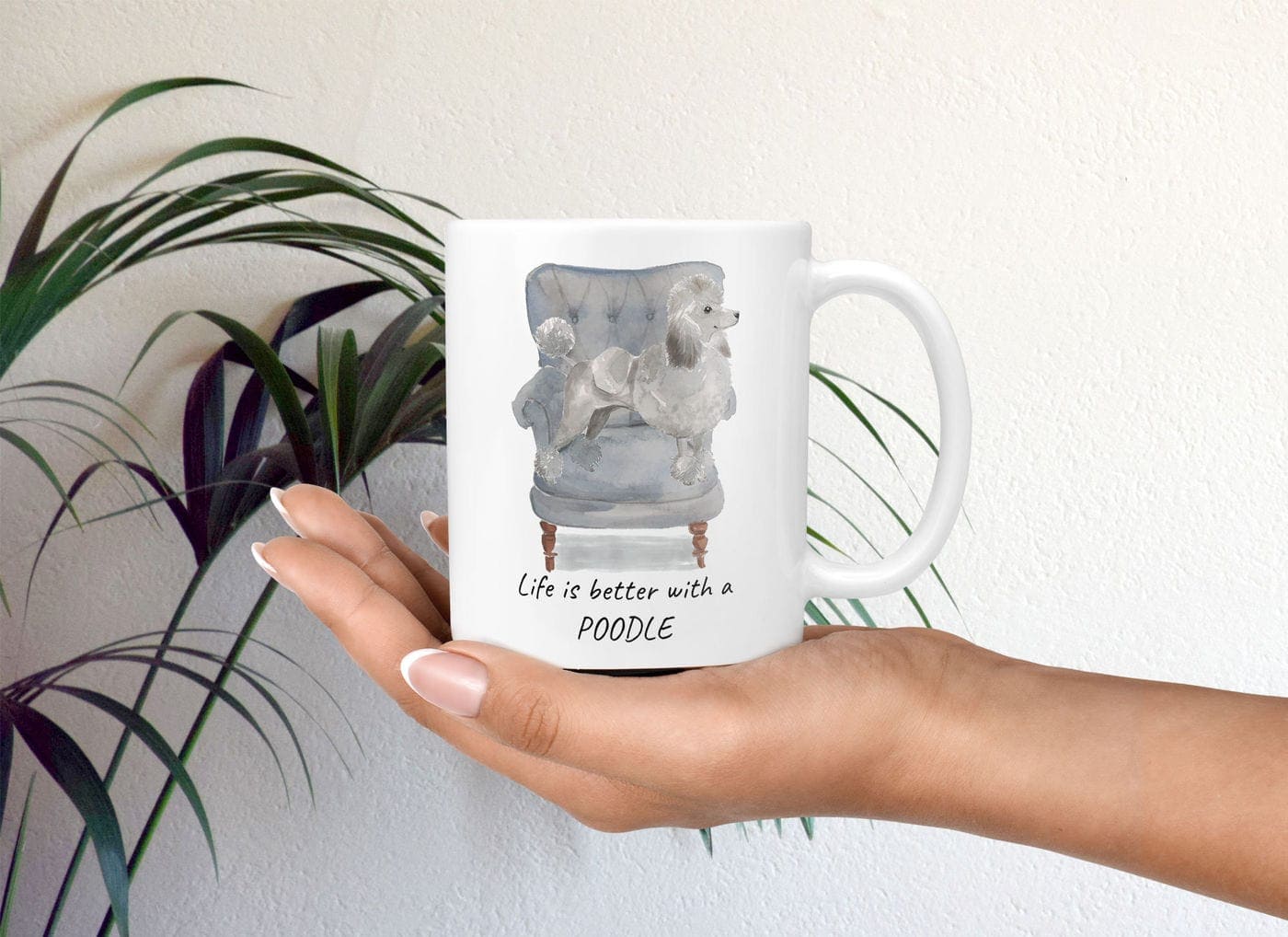 Life is better with a Grey Poodle dog mug (Illustrated collection) 4 Life is better with a Grey Poodle dog mug (Illustrated collection) - Image 2