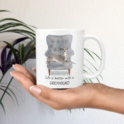 Life is better with a Italian greyhound dog mug (Illustrated collection) 11 Life is better with Italian greyhound Designs mug in hand plant