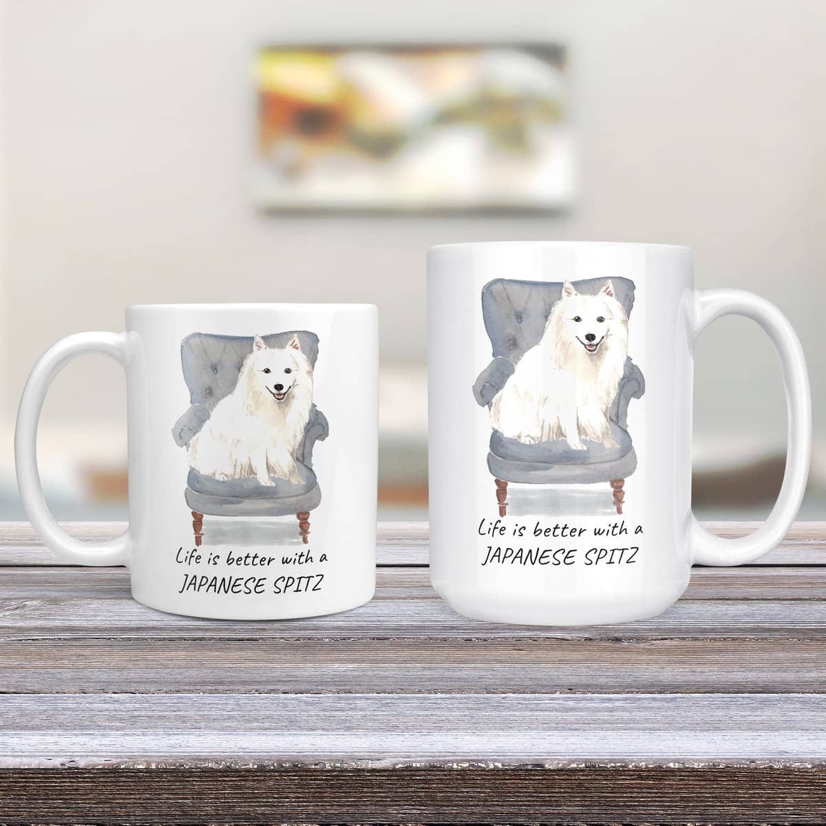 Life is better with a Japanese Spitz dog mug (Illustrated collection) 4 Life is better with a Japanese Spitz dog mug (Illustrated collection) - Image 3