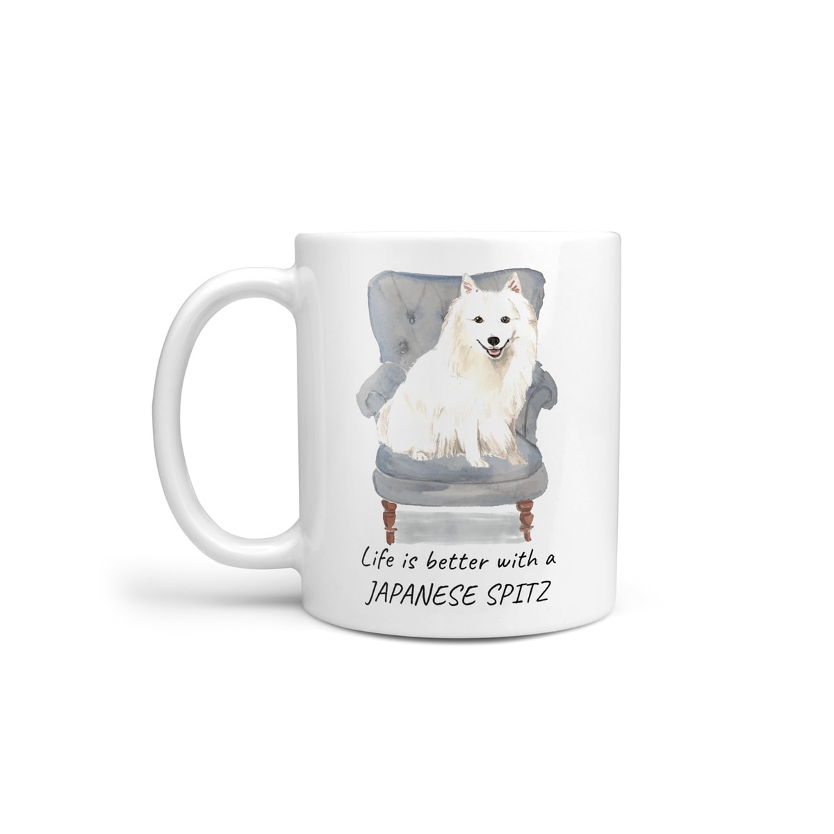 Life is better with a Japanese Spitz dog mug (Illustrated collection) 2 Life is better with a Japanese Spitz dog mug (Illustrated collection)