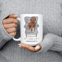 Life is better with a Labradoodle dog mug (Illustrated collection) 13 Life is better with Labradoodle 15oz jumper front