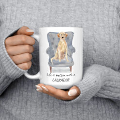Life is better with a Labrador retriever dog mug (Illustrated collection) 13 Life is better with Labrador retriever 15oz jumper front