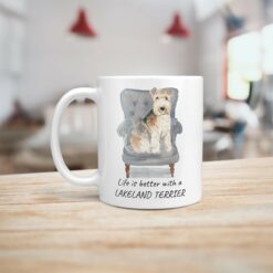 Life is better with a Lakeland Terrier dog mug (Illustrated collection) 15 Life is better with Lakeland Terrier Designs handle left kitchen