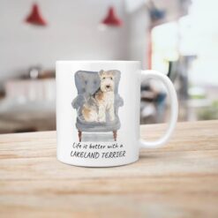 Life is better with a Lakeland Terrier dog mug (Illustrated collection) 14 Life is better with Lakeland Terrier Designs handle right kitchen