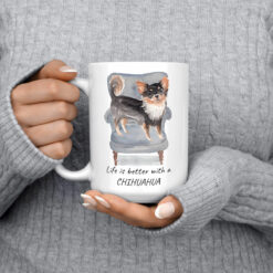 Life is better with Long Haired Chihuahua 15oz jumper front