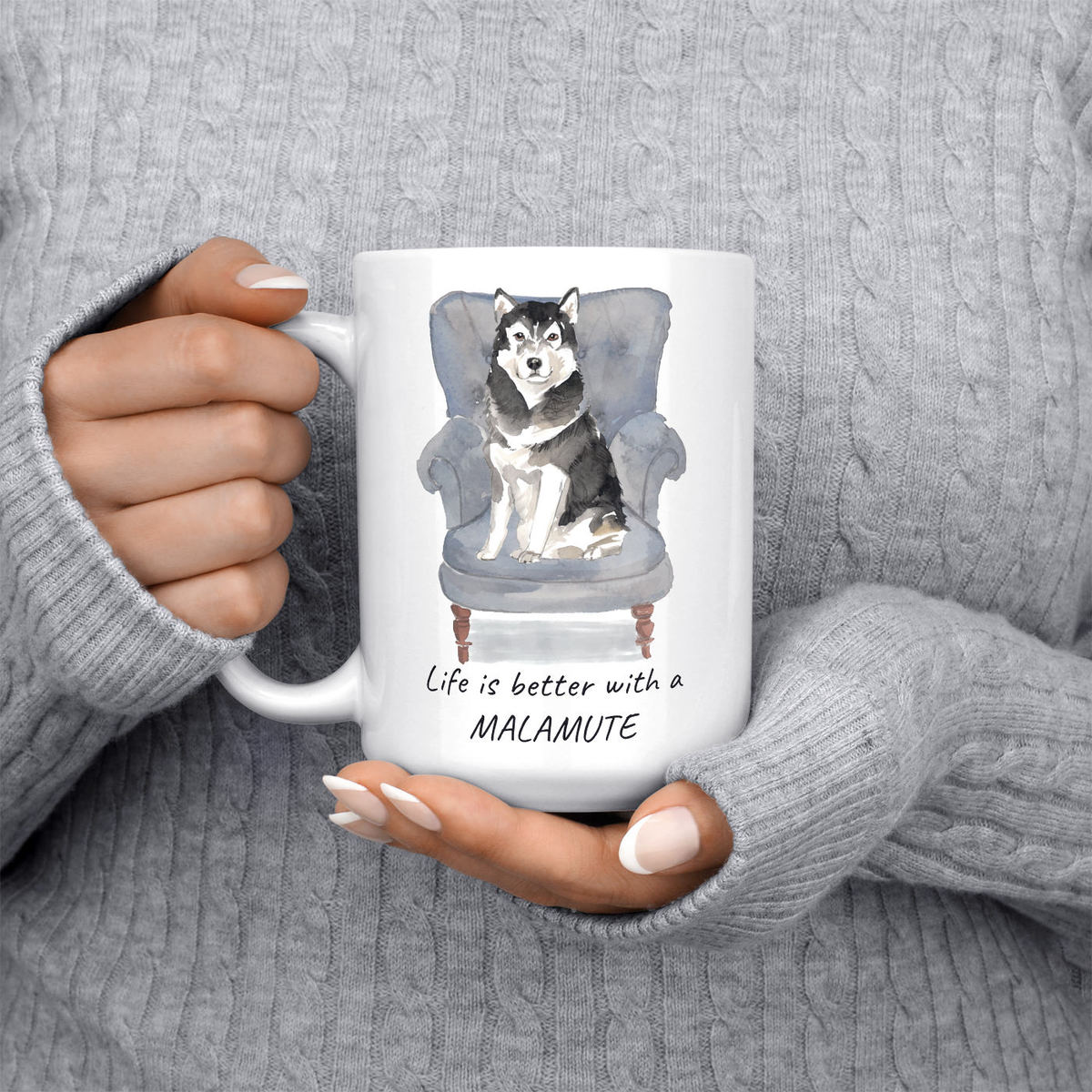Life is better with a Malamute dog mug (Illustrated collection) 5 Life is better with a Malamute dog mug (Illustrated collection) - Image 4