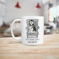 Life is better with a Malamute dog mug (Illustrated collection) 15 Life is better with Malamute Designs handle left kitchen