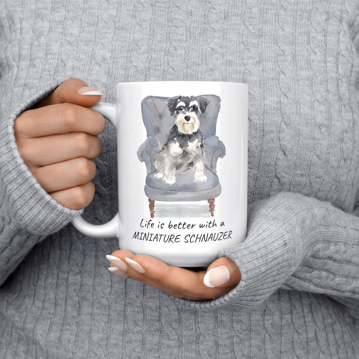 Life is better with a Miniature Schnauzer dog mug (Illustrated collection) 5 Life is better with a Miniature Schnauzer dog mug (Illustrated collection) - Image 4