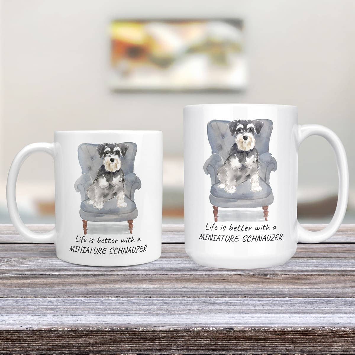 Life is better with a Miniature Schnauzer dog mug (Illustrated collection) 4 Life is better with a Miniature Schnauzer dog mug (Illustrated collection) - Image 3