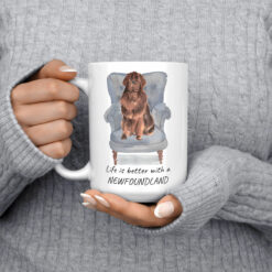 Life is better with a Newfoundland dog mug (Illustrated collection) 13 Life is better with Newfoundland 15oz jumper front