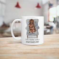 Life is better with a Newfoundland dog mug (Illustrated collection) 15 Life is better with Newfoundland Designs handle left kitchen