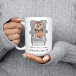 Life is better with a Norfolk Terrier dog mug (Illustrated collection) 13 Life is better with Norfolk Terrier 15oz jumper front