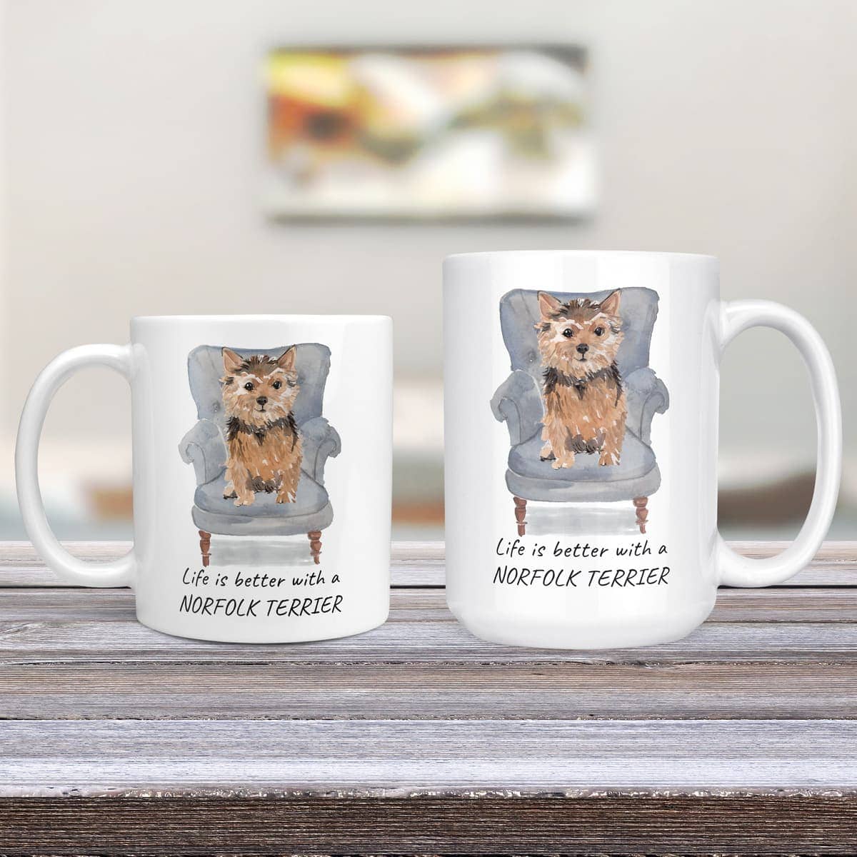 Life is better with a Norfolk Terrier dog mug (Illustrated collection) 4 Life is better with a Norfolk Terrier dog mug (Illustrated collection) - Image 3