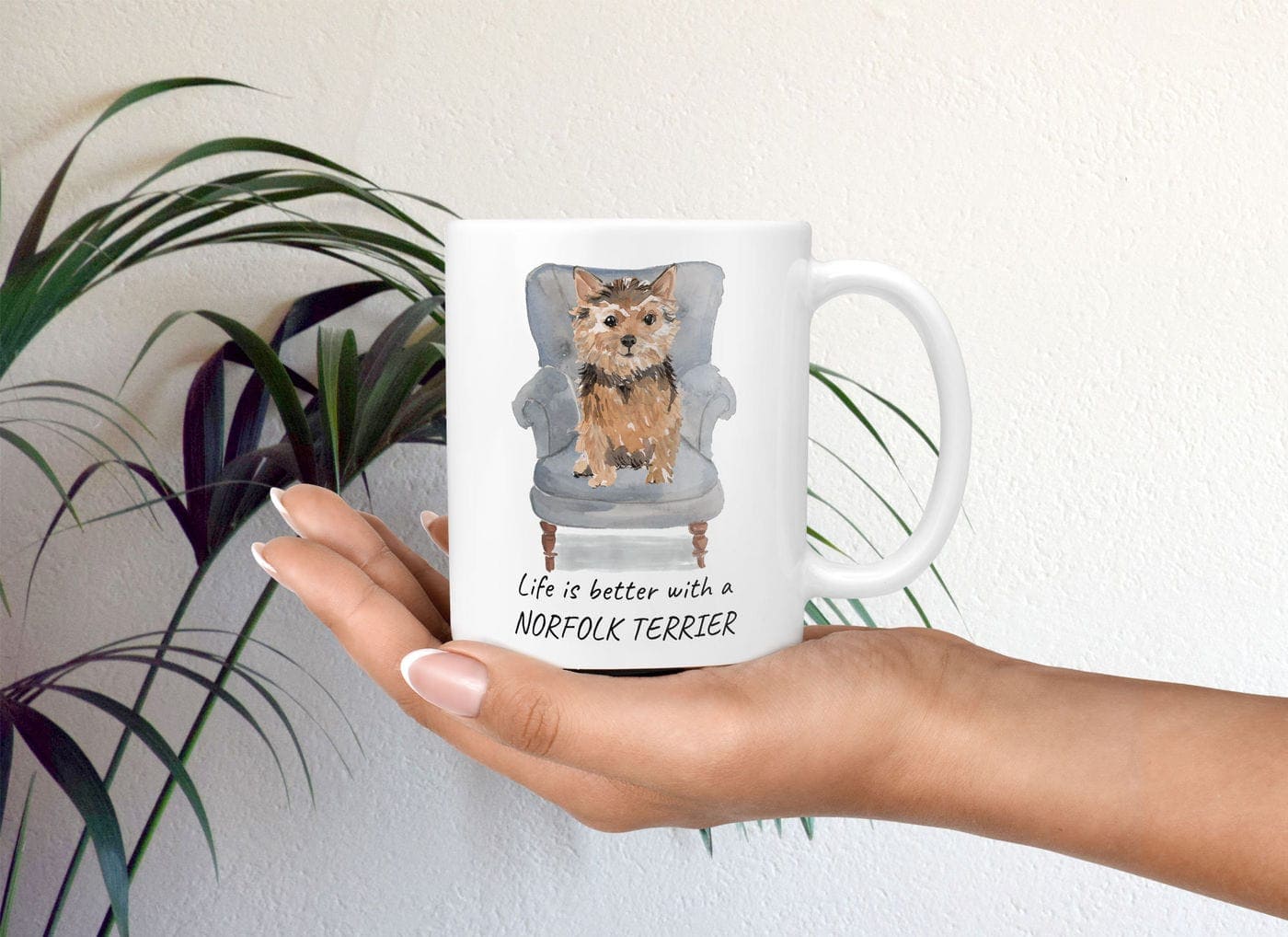 Life is better with a Norfolk Terrier dog mug (Illustrated collection) 3 Life is better with a Norfolk Terrier dog mug (Illustrated collection) - Image 2