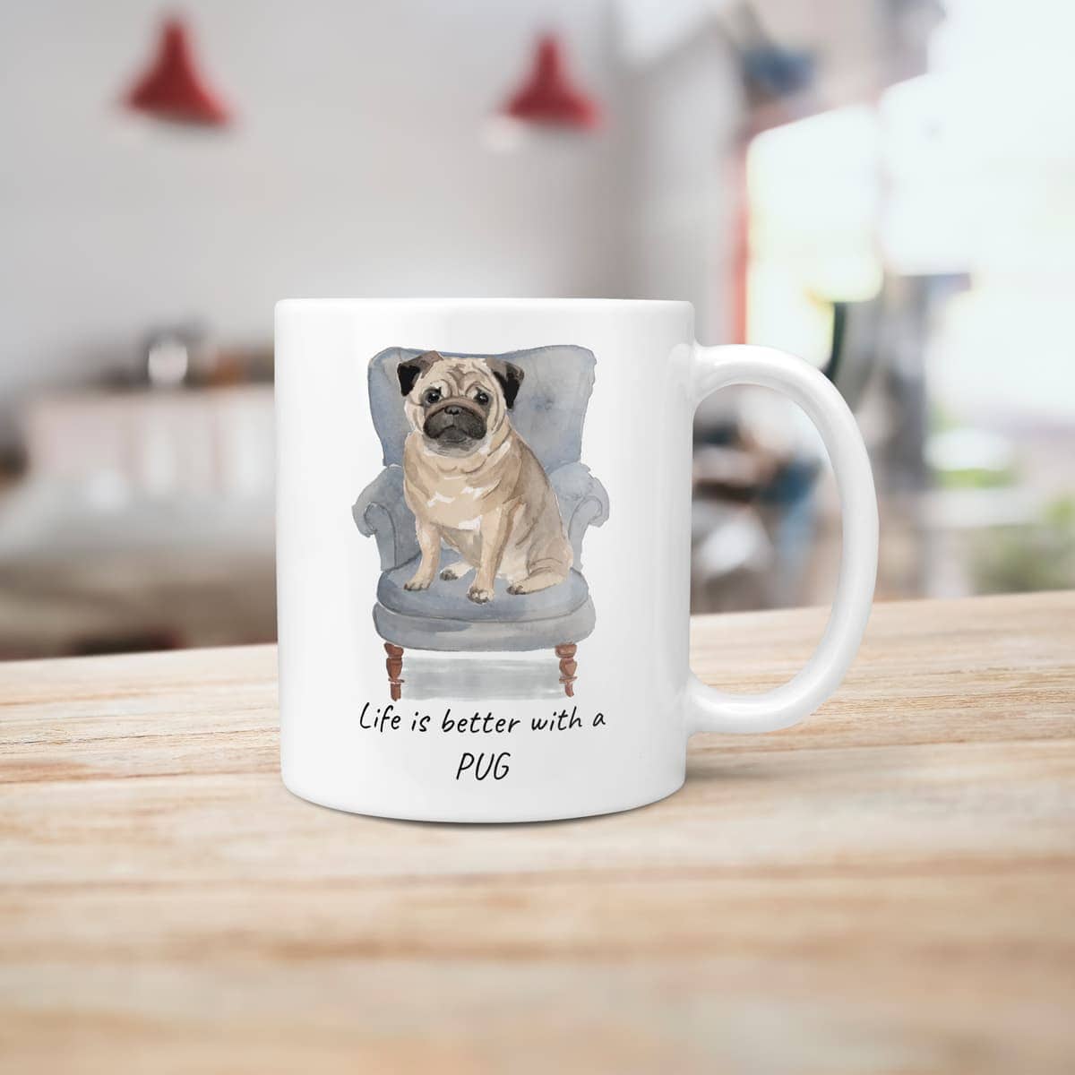 Life is better with a Pug dog mug (Illustrated collection) 6 Life is better with a Pug dog mug (Illustrated collection) - Image 5