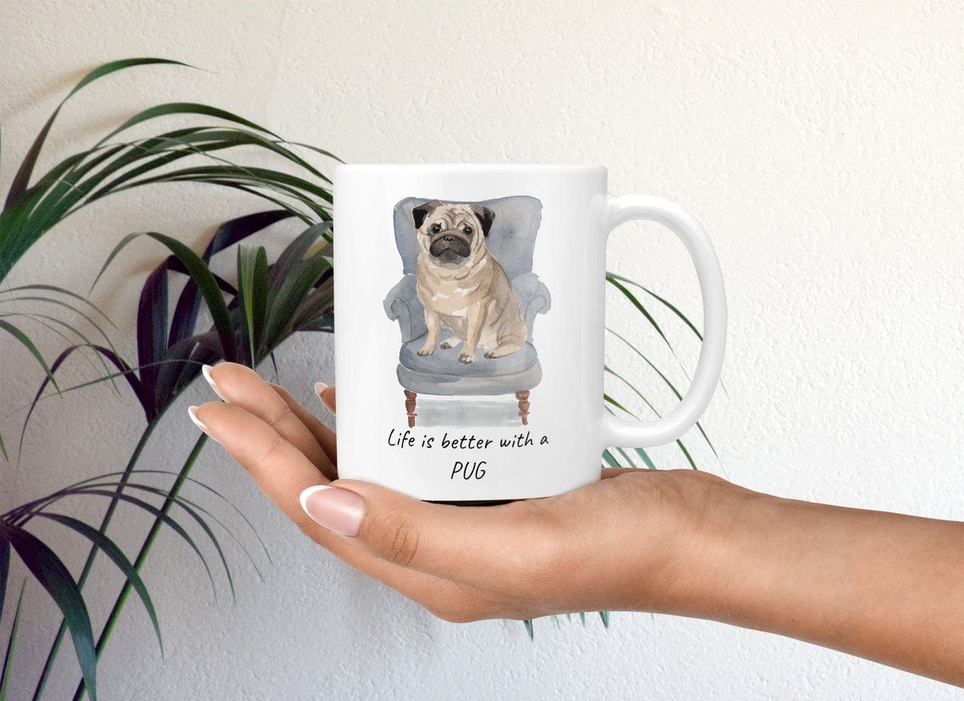 Life is better with a Pug dog mug (Illustrated collection) 3 Life is better with a Pug dog mug (Illustrated collection) - Image 2