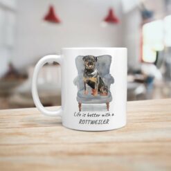 Life is better with Rottweiler Designs handle left kitchen