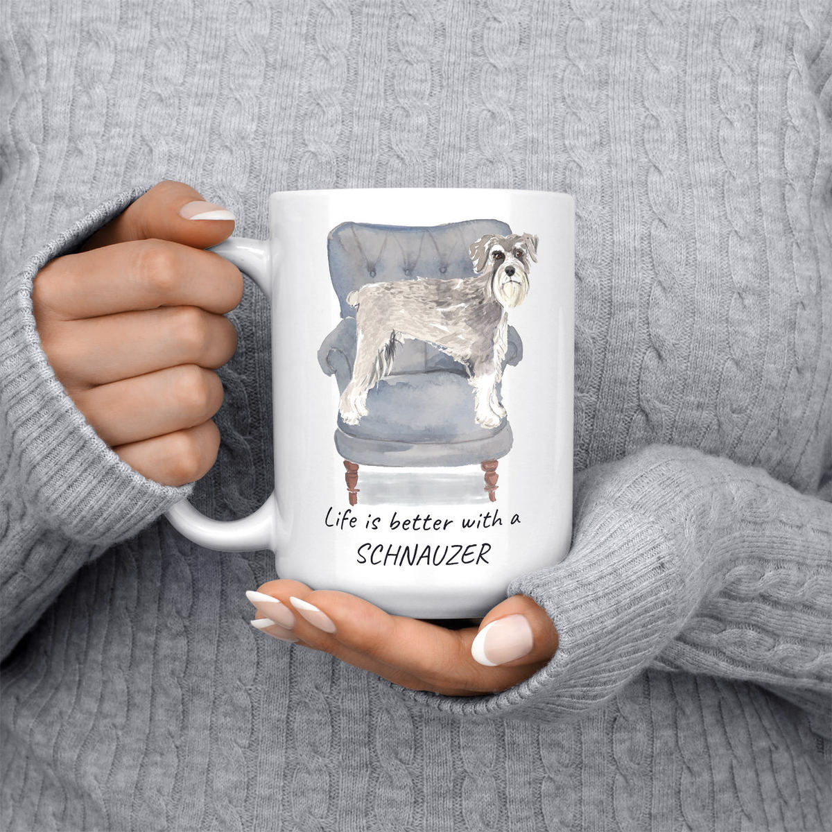 Life is better with a Schnauzer dog mug (Illustrated collection) 5 Life is better with a Schnauzer dog mug (Illustrated collection) - Image 4
