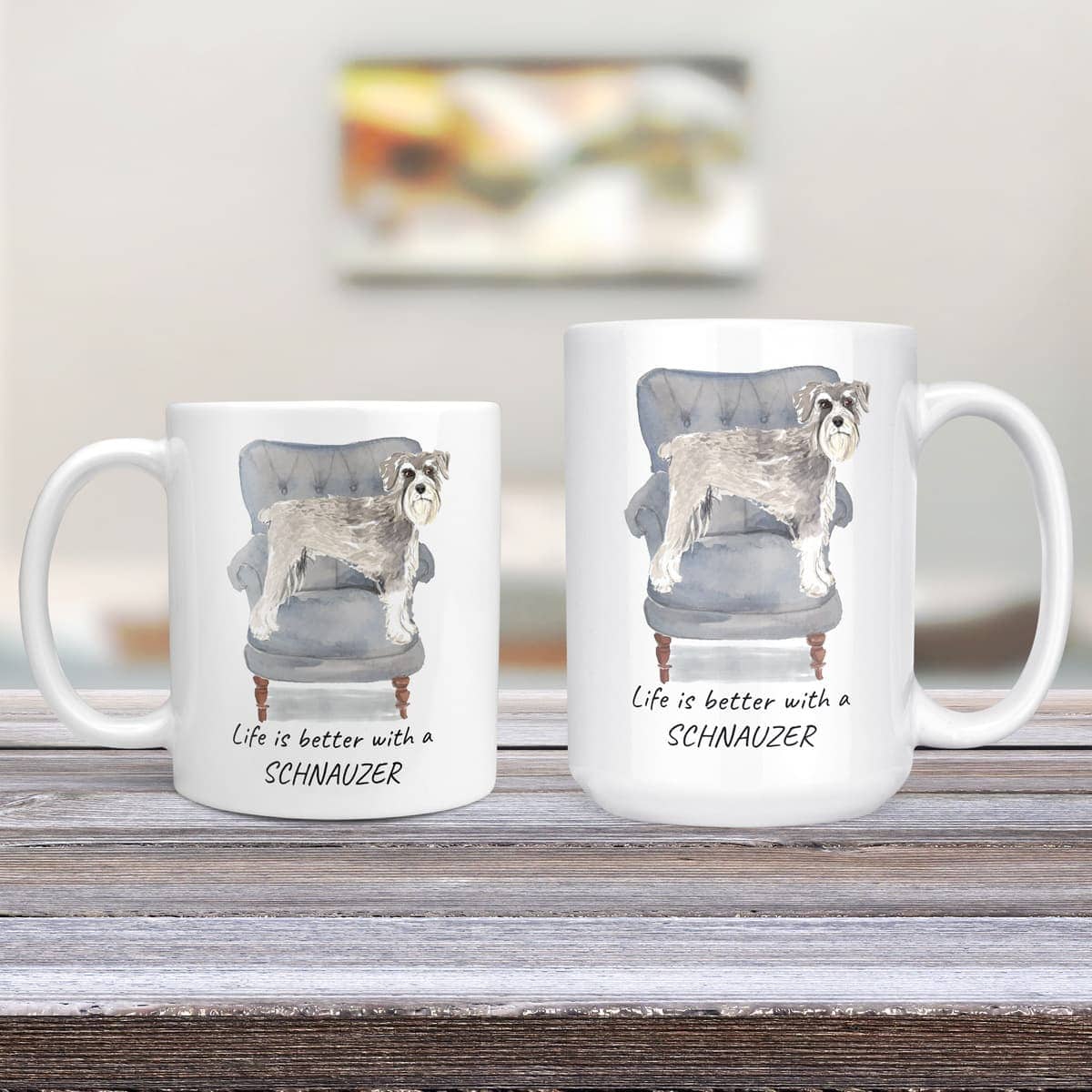 Life is better with a Schnauzer dog mug (Illustrated collection) 4 Life is better with a Schnauzer dog mug (Illustrated collection) - Image 3