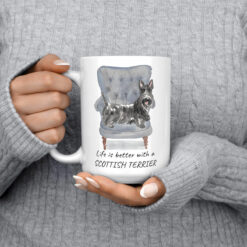 Life is better with a Scottish Terrier dog mug (Illustrated collection) 13 Life is better with Scottish Terrier 15oz jumper front