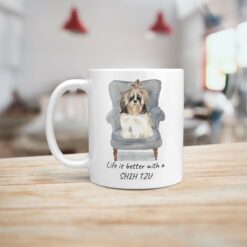 Life is better with a Shih tzu Long hair dog mug (Illustrated collection) 16 Life is better with Shih tzu Long hair Designs handle left kitchen