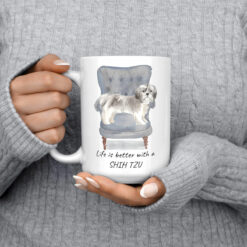 Life is better with a Shih tzu Short hair dog mug (Illustrated collection) 13 Life is better with Shih tzu Short hair 15oz jumper front