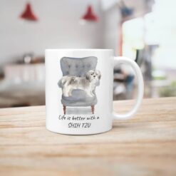 Life is better with a Shih tzu Short hair dog mug (Illustrated collection) 14 Life is better with Shih tzu Short hair Designs handle right kitchen