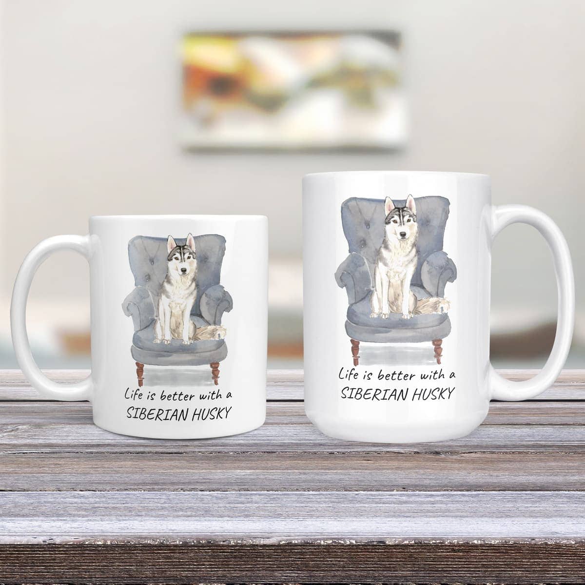 Life is better with a Siberian Husky dog mug (Illustrated collection) 4 Life is better with a Siberian Husky dog mug (Illustrated collection) - Image 3
