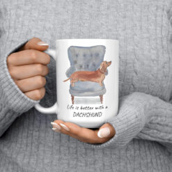 Life is better with Tan Dachshund 15oz jumper front
