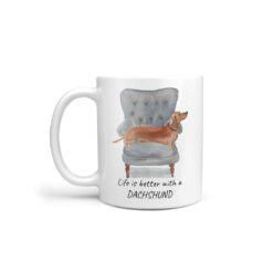 Life is better with a Tan Dachshund dog mug (Illustrated collection)
