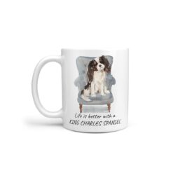 Life is better with a Tri colour King Charles Spaniel dog mug (Illustrated collection)