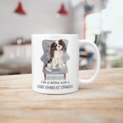 Life is better with Tri colour King Charles Spaniel Designs handle right kitchen