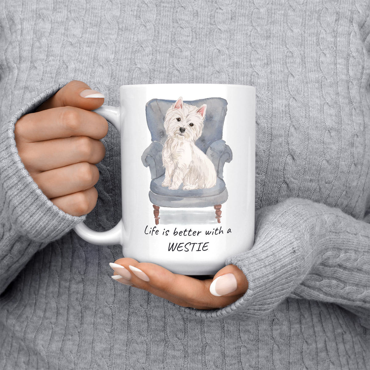 Life is better with a Westie dog mug (Illustrated collection) 5 Life is better with a Westie dog mug (Illustrated collection) - Image 4