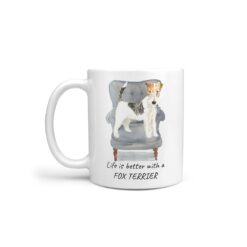 Life is better with a Wire Haired Fox Terrier dog mug (Illustrated collection)