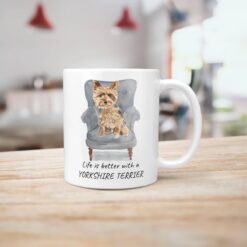 Life is better with a Yorkshire Terrier dog mug (Illustrated collection) 14 Life is better with Yorkshire Terrier Designs handle right kitchen