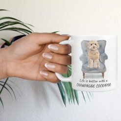 Life is better with champagne cockapoo Designs hand holding plant