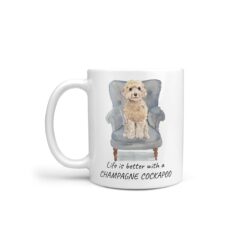 Life is better with a champagne cockapoo dog mug (Illustrated collection)