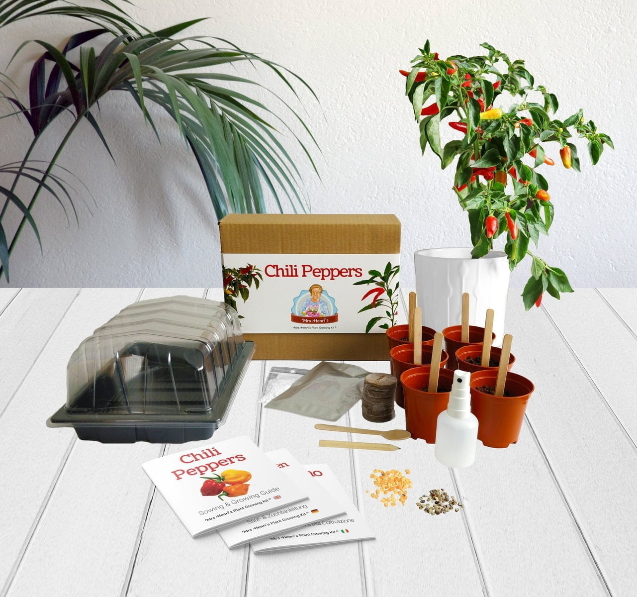 Chili Peppers - Mrs Henri's Plant Growing Kit 3 Chili Peppers - Mrs Henri's Plant Growing Kit