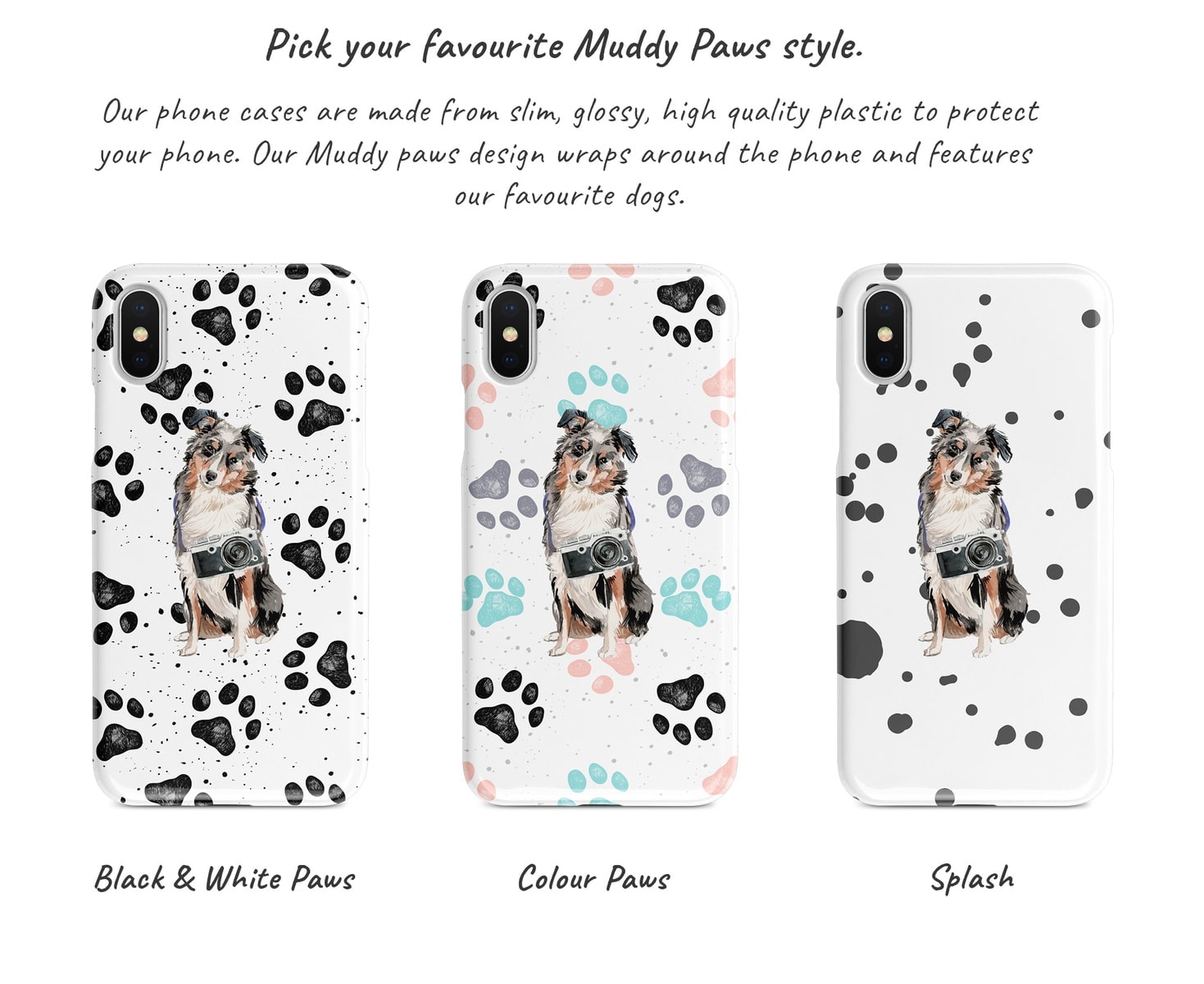 Australian Shepherd Muddy Paws phone case. 3 muddy styles for your Iphone 15 Pro Max, Iphone 14, 13, 12 to 6 & Samsung Galaxy S23 Ultra, S22, S21 to S6. 6 Australian Shepherd Muddy Paws phone case. 3 muddy styles for your Iphone 15 Pro Max, Iphone 14, 13, 12 to 6 & Samsung Galaxy S23 Ultra, S22, S21 to S6. - Image 4