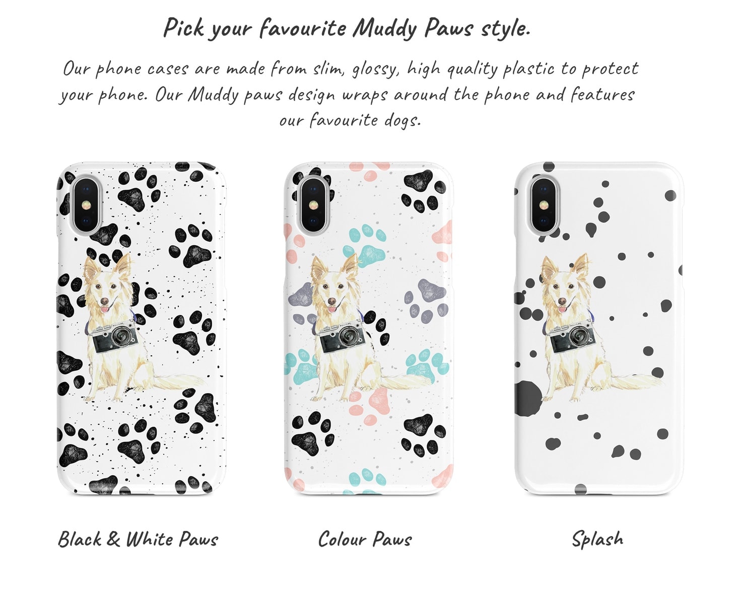 White Collie Muddy Paws phone case. 3 muddy styles for your Iphone 15 Pro Max, Iphone 14, 13, 12 to 6 & Samsung Galaxy S23 Ultra, S22, S21 to S6. 6 White Collie Muddy Paws phone case. 3 muddy styles for your Iphone 15 Pro Max, Iphone 14, 13, 12 to 6 & Samsung Galaxy S23 Ultra, S22, S21 to S6. - Image 4