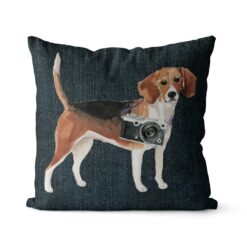 Adventure is out there cushion Beagle Dark Denim front view